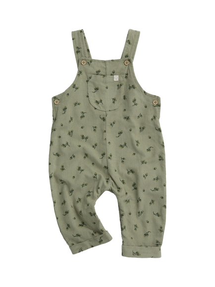 MORI Baby Corduroy Acorn Print Dungarees, Tea, Tea