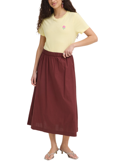 ICHI Ihlelaya Midi Skirt, Vineyard Wine, Vineyard Wine