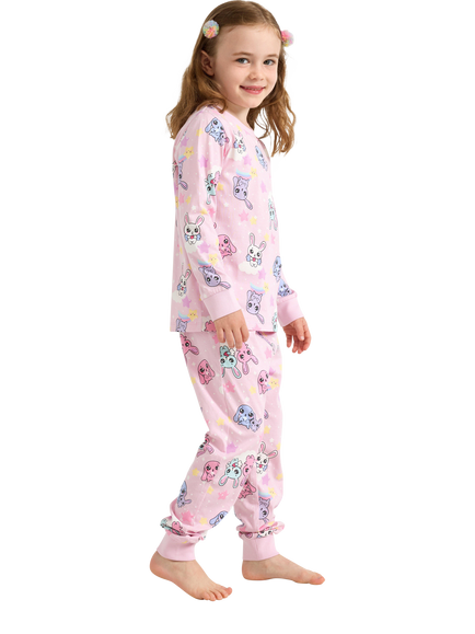 Lindex Kids' Pyjama Set, Light Pink, Light Pink