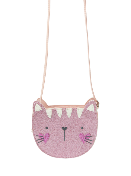 Angels by Accessorize Kids' Glitter Cat Crossbody Bag, Pink, Pink