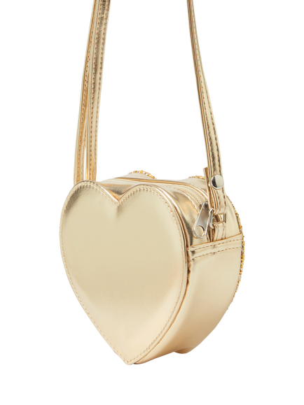 Angels by Accessorize Kids' Glitter Heart Bag, Gold - view 2, Gold