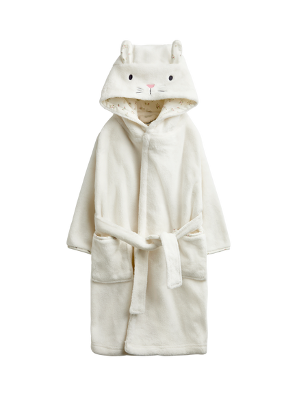 JoJo Maman Bébé Kids' Bunny Dressing Gown, Cream, Cream