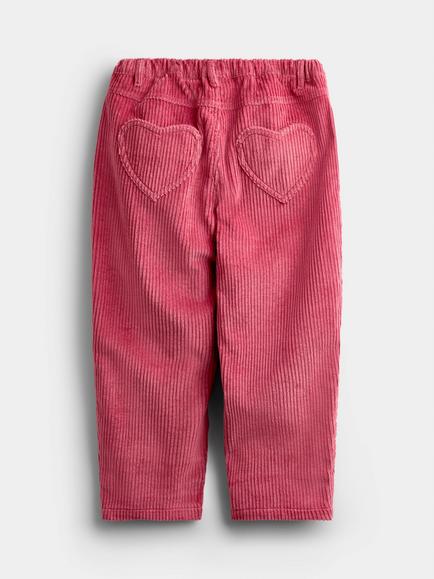 JoJo Maman Bébé Baby Corduroy Barrel Leg Trousers, Rose Pink - view 2, Rose Pink