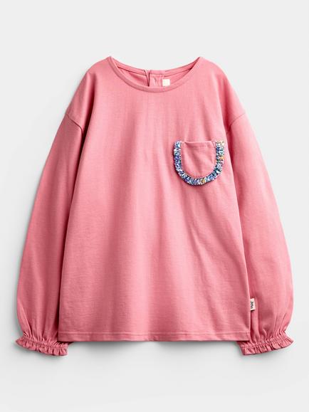 JoJo Maman Bébé Baby Pure Cotton Long Sleeve Top, Pack of 3, Mid Pink - view 2, Mid Pink