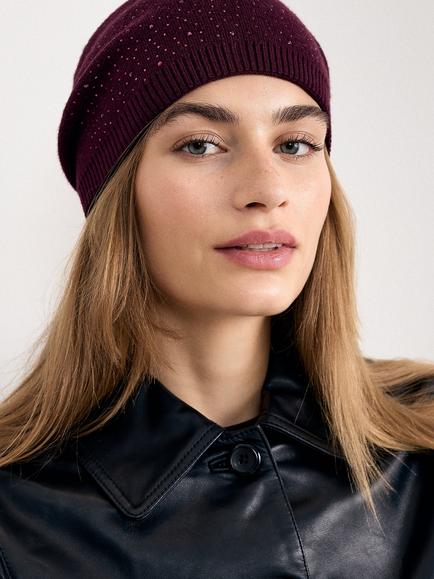 Phase Eight Sparkle Trim Hat, Burgundy - view 2, Burgundy