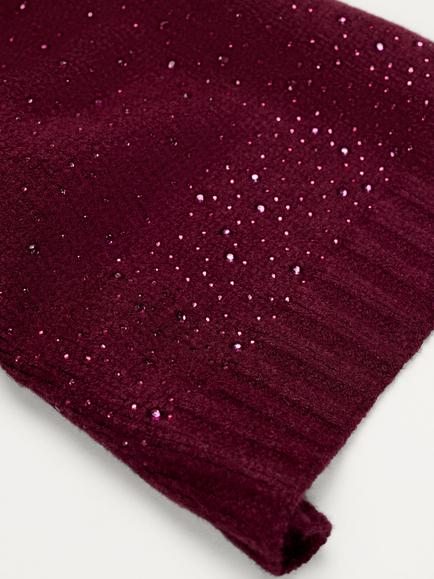 Phase Eight Sparkle Trim Scarf, Burgundy - view 2, Burgundy