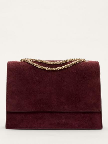 Phase Eight Suede Handle Clutch Bag, Dark Red, Dark Red