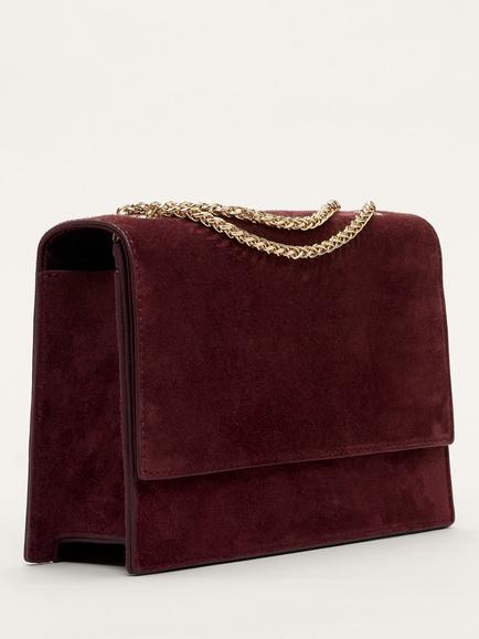 Phase Eight Suede Handle Clutch Bag, Dark Red - view 2, Dark Red