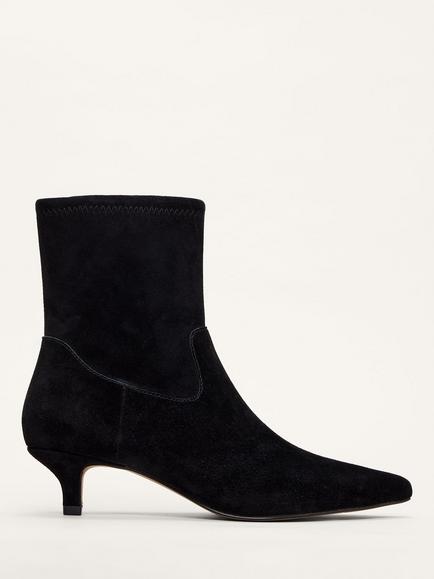 Phase Eight  Suede Kitten Heel Ankle Boots, Black, Black
