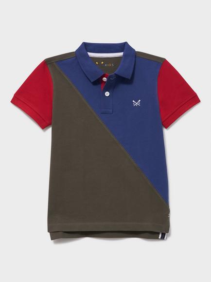 Crew Clothing Kids' Short Sleeve Polo Shirt, Khaki, Khaki