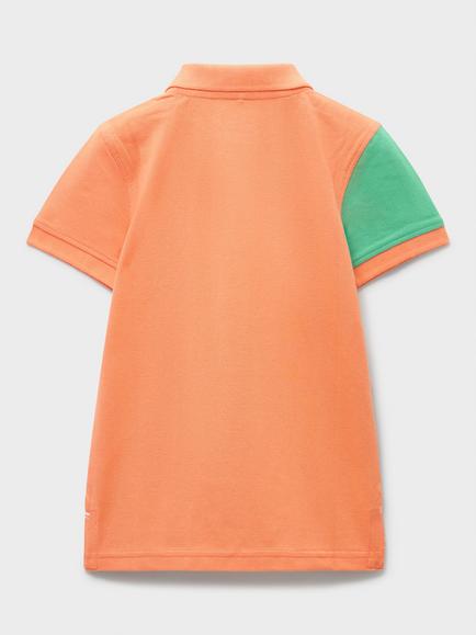 Crew Clothing Kids' Short Sleeve Polo Shirt, Green Multi - view 2, Green Multi