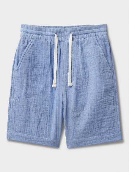 Crew Clothing Kids' Cotton Drawstring Shorts, Mid Blue, Mid Blue