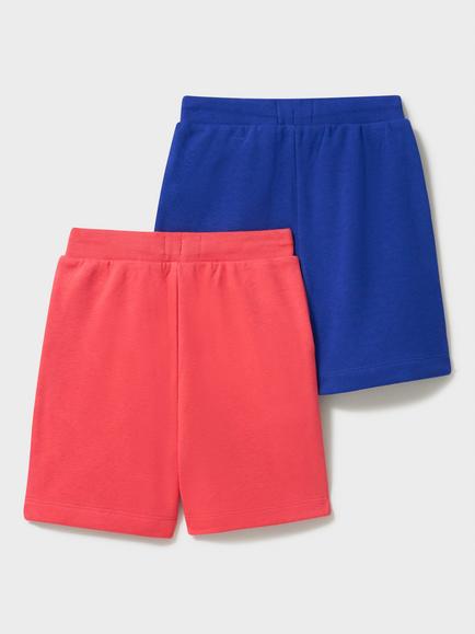 Crew Clothing Kids' Cotton Drawstring Shorts - view 2, Blue Multi