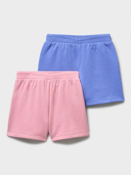 Crew Clothing Kids' Drawstring Sweat Shorts, Pack of 2, Light Pink - view 2, Light Pink