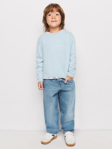 Mango Kids' Paperbag Jeans, Mid Blue, Mid Blue
