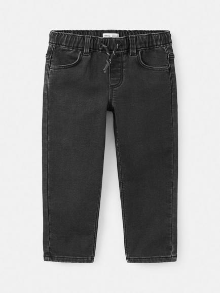 Mango Kids' Tapered Fit Jeans, Black, Black