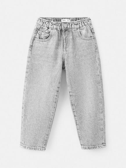 Mango Kids' Paperbag Jeans, Grey Denim, Grey Denim