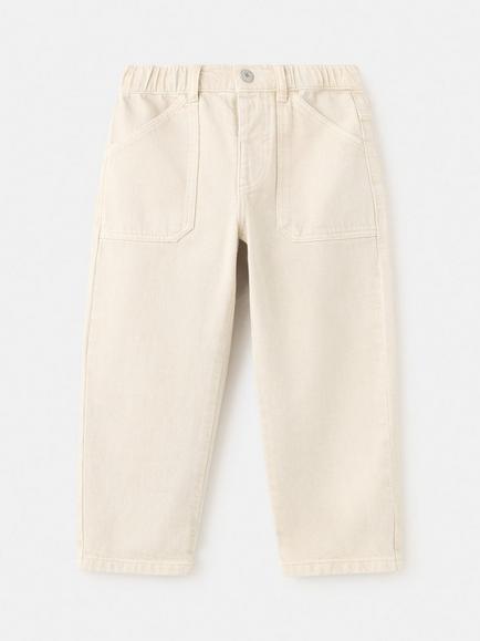 Mango Kids' Tejano Straight Leg Jeans, Sand