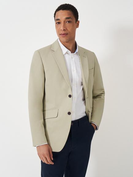 Crew Clothing Garbardine Blazer, Stone