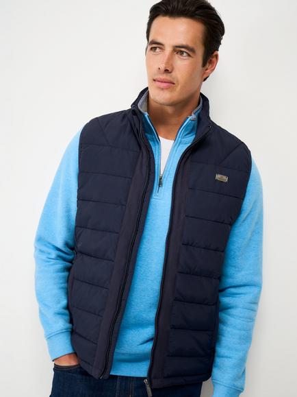 Crew Clothing Bramham Padded Gilet, Navy Blue, Navy Blue