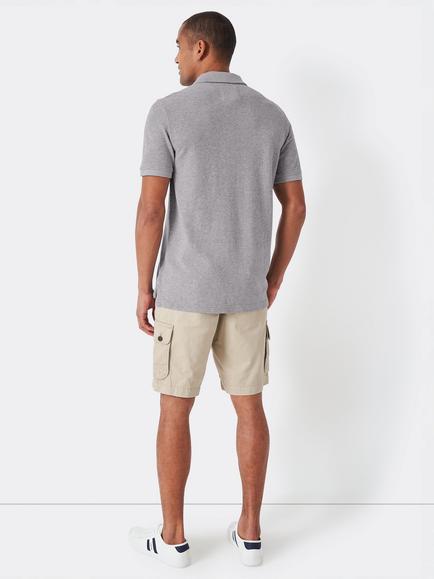 Crew Clothing Cotton Piqué Polo Shirt - view 2, Graphite Grey