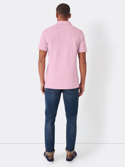 Crew Clothing Cotton Piqué Polo Shirt, Pastel Pink - view 2, Pastel Pink