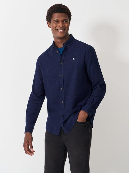 Crew Clothing Button Down Cotton Shirt, Dark Blue, Dark Blue
