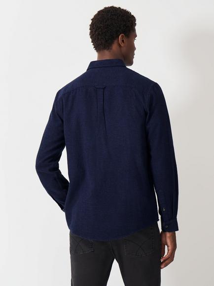 Crew Clothing Button Down Cotton Shirt, Dark Blue - view 2, Dark Blue