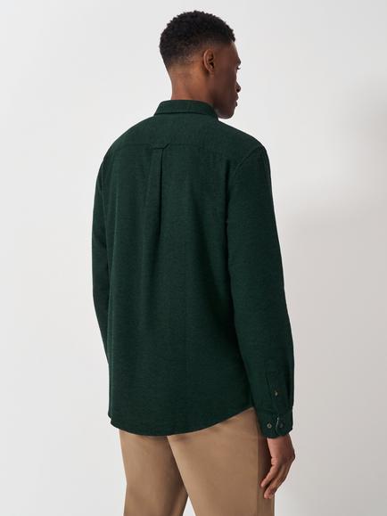 Crew Clothing Flannel Cotton Shirt - view 2, Dark Green