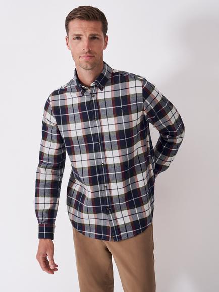 Crew Clothing Button Down Check Cotton Shirt, Red Multi, Red Multi