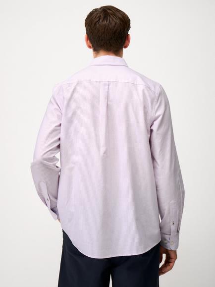 Crew Clothing Button Down Stripe Cotton Oxford Shirt, Lilac - view 2, Lilac