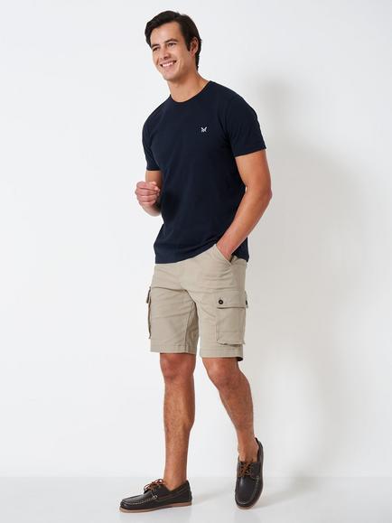 Crew Clothing Cotton Blend Cargo Shorts, Stone, Stone