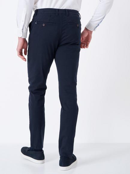 Crew Clothing Slim Fit Cotton Blend Chinos, Navy Blue - view 2, Navy Blue