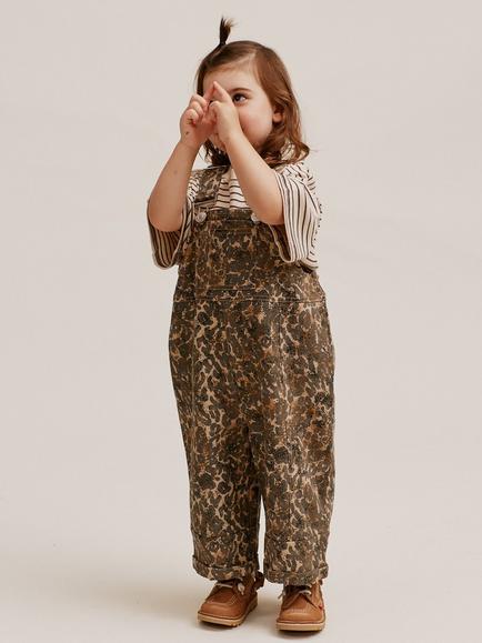 Claude & Co Kids' Leopard Dungarees, Multi, Multi
