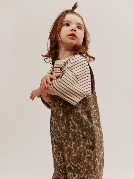 Claude & Co Kids' Leopard Dungarees, Multi - view 2, Multi