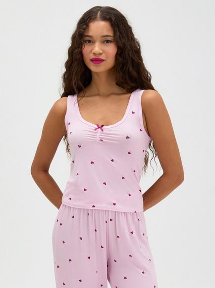 Boux Avenue Heart Pyjama Set, Pink Mix, Pink Mix
