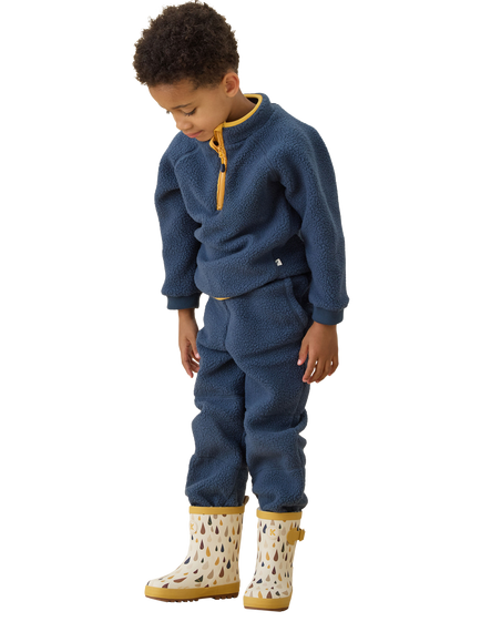 MORI Kids' Fleece Drawstring Joggers, Dark Teal, Dark Teal