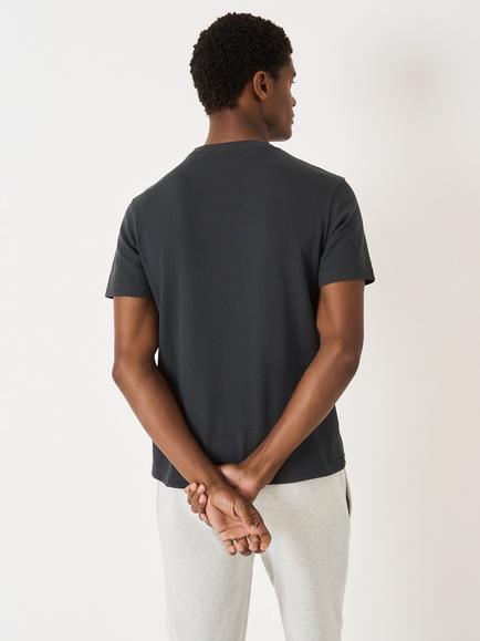 Crew Clothing Crew Neck Waffle Cotton Blend T-Shirt, Graphite Grey - view 2, Graphite Grey