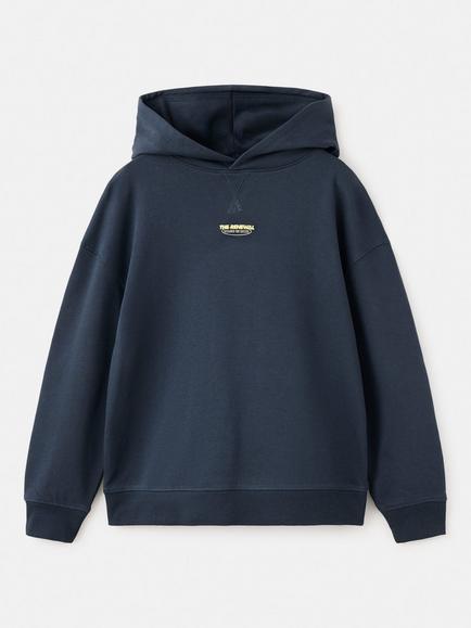 Mango Kids' Long Sleeve Hooded Sweatshirt, Navy, Navy