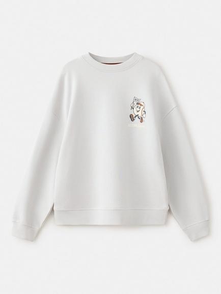 Mango Kids' Cotton All-Star Sweatshirt, Ice, Ice