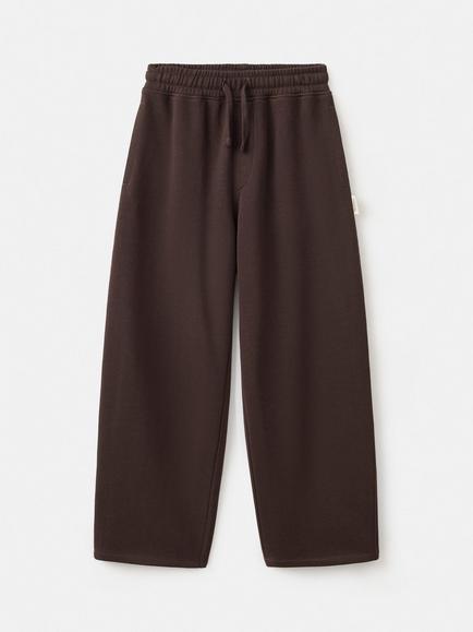 Mango Kids' Cotton Barrel Leg Joggers, Chocolate, Chocolate