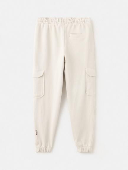 Mango Kids' Cotton Cargo Pocket Joggers - view 2, Sand