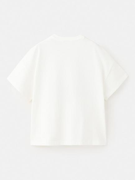 Mango Kids' Cotton Bag Graphic T-Shirt, Off White - view 2, Off White