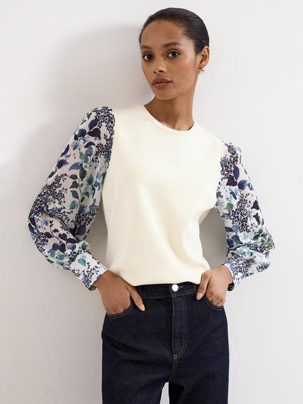 Phase Eight Shiloh Woven Top, Ivory, Ivory
