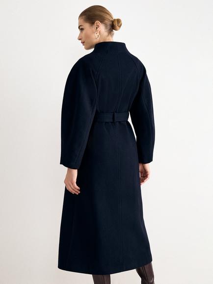 Phase Eight Mollie Funnel Overcoat, Navy - view 2, Navy