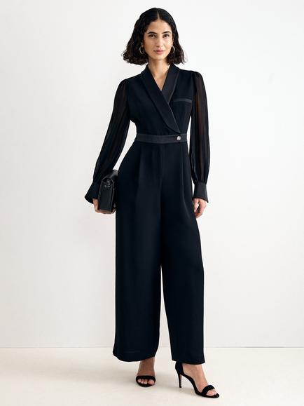 Phase Eight Veronica Tailored Wide Leg Jumpsuit, Black, Black