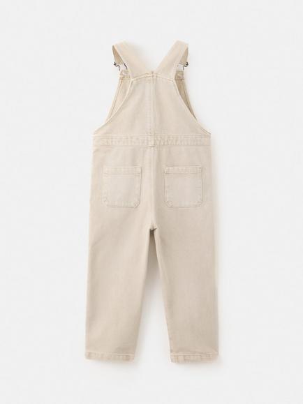 Mango Baby Peto Cotton Dungarees, Sand - view 2, Sand
