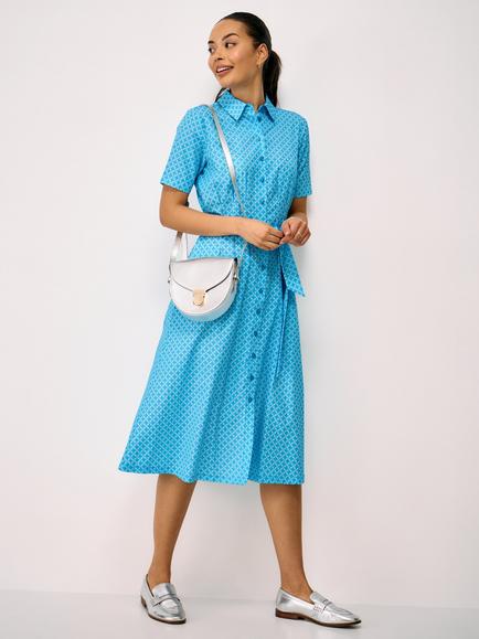 Crew Clothing Fern Darted Shirt Dress, Aqua Blue, Aqua Blue