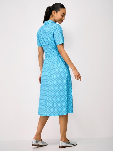 Crew Clothing Fern Darted Shirt Dress, Aqua Blue - view 2, Aqua Blue