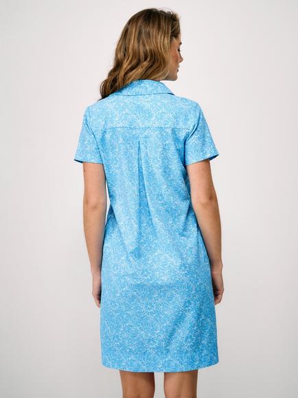 Crew Clothing Amelia Short Sleeve Shift Dress, Light Blue - view 2, Light Blue